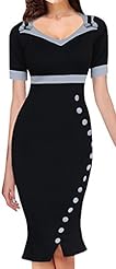 Mermaid  Vintage Fitted Short Sleeves Bodycon Dress/Midi Dress  With a Bow(s)