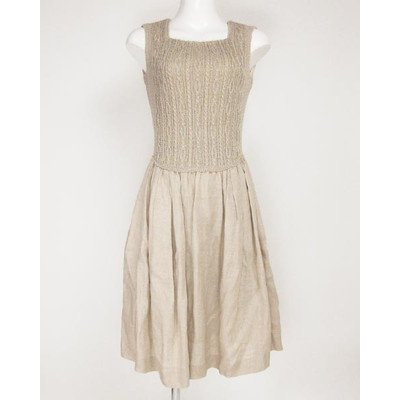 (フォクシー) FOXEY フォクシー(FOXEY) ベージュリネンノースリワンピース 38