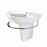 American Standard 0268.144.020 Ravenna Wall-Mount Pedestal Sink with Center Hole, White