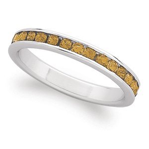 Sterling Silver November Birthstone Eternity Ring, Size: 10