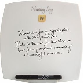 Naming Day Baby Gift Signature Plate Cream Square(Sq) 