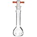 Chemglass CG-1617-20 Glass 20mL +/- 0.08mL Flat Bottom Heavy Duty Wide Mouth Volumetric Flask, with PTFE Stopper, 128mm Height