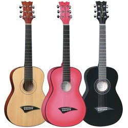Childrens Toyshop  Musical Instruments : Dean Playmate 3/4 Size Mini Acoustic Pinkburst with Gig Bag