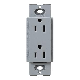 Lutron SCR-15-BG Satin Colors 15A Electrical Socket Duplex Receptacle, Bluestone by Lutron