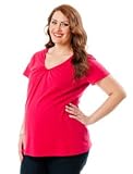 Motherhood Maternity: Plus Size Short Sleeve V-neck Maternity T Shirt