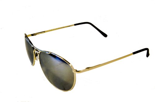 QLook Collection Classic Gold Full Mirror Lens Aviator Sunglasses