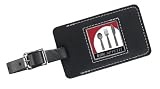 Red Bon Appetit Leather Luggage Tag