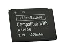 iTALKonline Extended Life High Power 1000 mAH Battery For LG: KM900  Arena, KC910 Renoir, KU990 Viewty, Viewty Smart Black