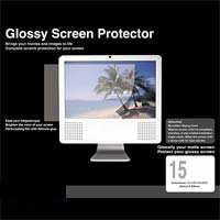 PCMICROSTORE 15 Inch Glossy LCD Monitor Protector Screen Shield With Wiping Cloth For Mac / PC