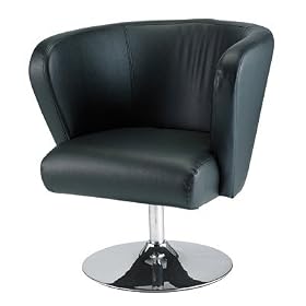 Swivel Chair - Enterprise Series Black Faux Leather by Adesso