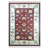 Wool and cotton rug, 'Summer Wine' (4.5x6)