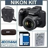 Nikon Coolpix P500 Digital Camera Kit - Black - with 8GB SD Memory Card, Camera Case, Spare EN EL-5 Lithium-Ion Battery, USB 2.0 SD Card Reader