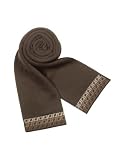 Fendi - Fendi FF Logoed Trim Knit Wool Long Scarf Brown
