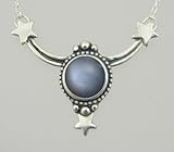 Grey Moonstone Accents This Sterling Silver Celestial Necklace Made in America