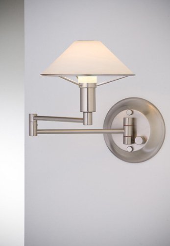 Holtkoetter Satin Nickel White Wall Lamp
