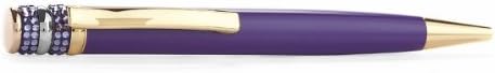 Jimmy Crystal Gold Tone Swarovski Crystal Purple Pen, in Presentation Pouch