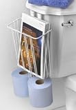 CHROME Over the Tank MAGAZINE RACK with TISSUE HOLDER