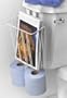 White Over Toilet tank MAGAZINE RACK & TISSUE HOLDER