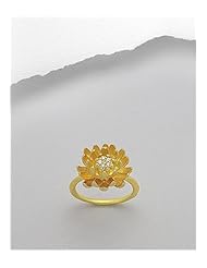 Flower CZ Ring In 92.5 Sterling Silver