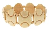 White Bone Oval Tanker Bracelet with Design