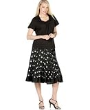 JM Collection Plus Size Scoop-Neck Beaded Top & Embroidered A-Line Skirt