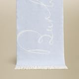 Burberry - New Burberry Two-tone Cashmere Signature Jacquard Scarf Pale Blue