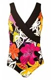 Multi Floral Surplice One Piece - Women's Swimsuit Plus Size Swimsuit