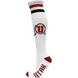 NCAA Utah Utes Tube Socks, White/Red