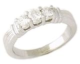 3 Stone Ribbon Anniversary Ring