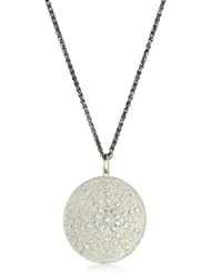 Mizuki Silver and Diamond with Gold Bubble Disc Medallion Necklace