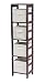 5 PIECE SET: Espresso Finish Storage Shelf w/ 4 Beige Fabric Baskets