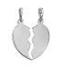 Sterling Silver Two Split Heart Double Pendant Necklace