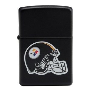 NFL Steelers Matte Black Lighter & Leather Pouch Gift Set