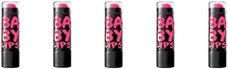 (Pack of 5) - Maybelline New York Baby Lips Moisturizing Lip Balm, 70 Pink Shock