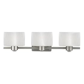 Quoizel PF8603ES Pacifica 6-1/2-Inch Bath Bar with Three Lights with Opal Etched Glass, with Wave Pattern, Empire Silver Finish