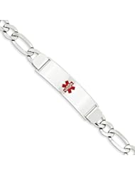 14k White Gold 7in Medical Jewelry ID Bracelet. Metal Wt- 21.6g