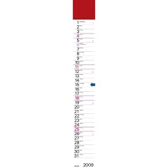 Streifenplaner rot 2009: mit Datumsschieber