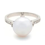 Elegant White Pearl Engagement Ring Elegant White Pearl Engagement Ring Size 9