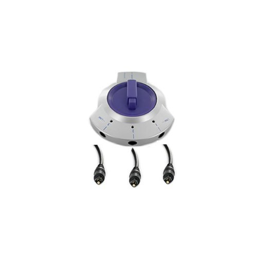 Toslink 3x1 Optical Audio Bi-Directional Switch + (3) 6ft Toslink Cables