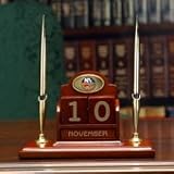 NEW YORK ISLANDERS Team Logo 8 Wide Wood PERPETUAL CALENDAR / DESK CADDY (with a handsome Pen Set)
