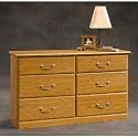 6 Drawer clothes dresser, carolina oak (Carolina Oak) (30 1/8"H x 50 7/8"W x 16 3/4"D)