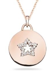 0.10 Cts Diamond Star Pendant in 14K Pink Gold