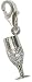 Chrysalis Charm Silver Plated White-CZ Champange Glass