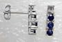 Sapphire and Diamond 10K White Gold Eternity Earrings