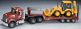 Bruder Mack Granite Flatbed Truck with JCB Loader Backhoe Bruder Mack Granite Flatbed Truck with JCB Loader Backhoe