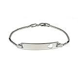 Eve's Addiction Sterling Silver Box Link Childrens ID Bracelet