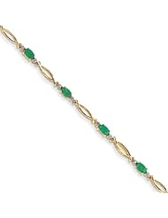 14k Diamond And Emerald Bracelet
