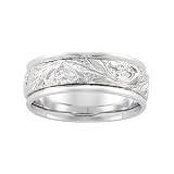14K White Gold Comfort Fit Beveled Edged Wedding Band For Men and Women - Sizes 6 - 12