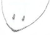 Bridesmaid & Bridal Jewelry, Simple Rhinestone Necklace & Earring Set 570 Bridesmaid & Bridal Jewelry, Simple Rhinestone Necklace & Earring Set 570