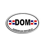 DOM DOMINICAN REPUBLIC Country Auto Oval Flag - Window Bumper Sticker